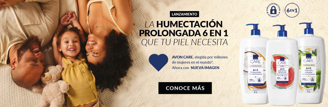 Avon Care, la humectación prolongada 6 en 1 que tu piel necesita.